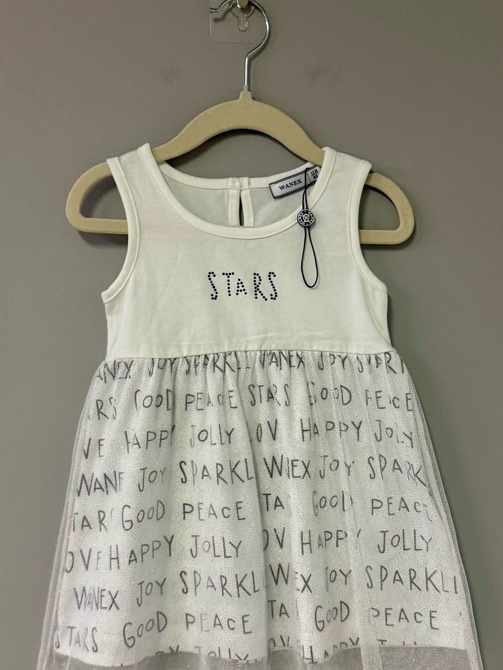Wanex White Tulle 'Stars' Kids Dress